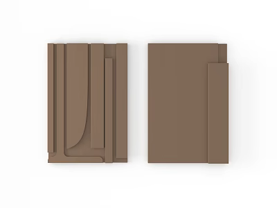 Modern Abstract Painting With Brown Geometric Shapes And 3D Structural Design 3d model