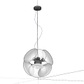Modern Pendant Light With White Petal Shaped Shades Silver Frame Spiral Wire For Contemporary Spaces