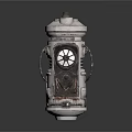 Small Vintage Silver Mechanical Device With Circular Dial And Metal Components