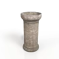Rustic Stone Pedestal Washbasin Design With Classic Texture And Smooth Basin