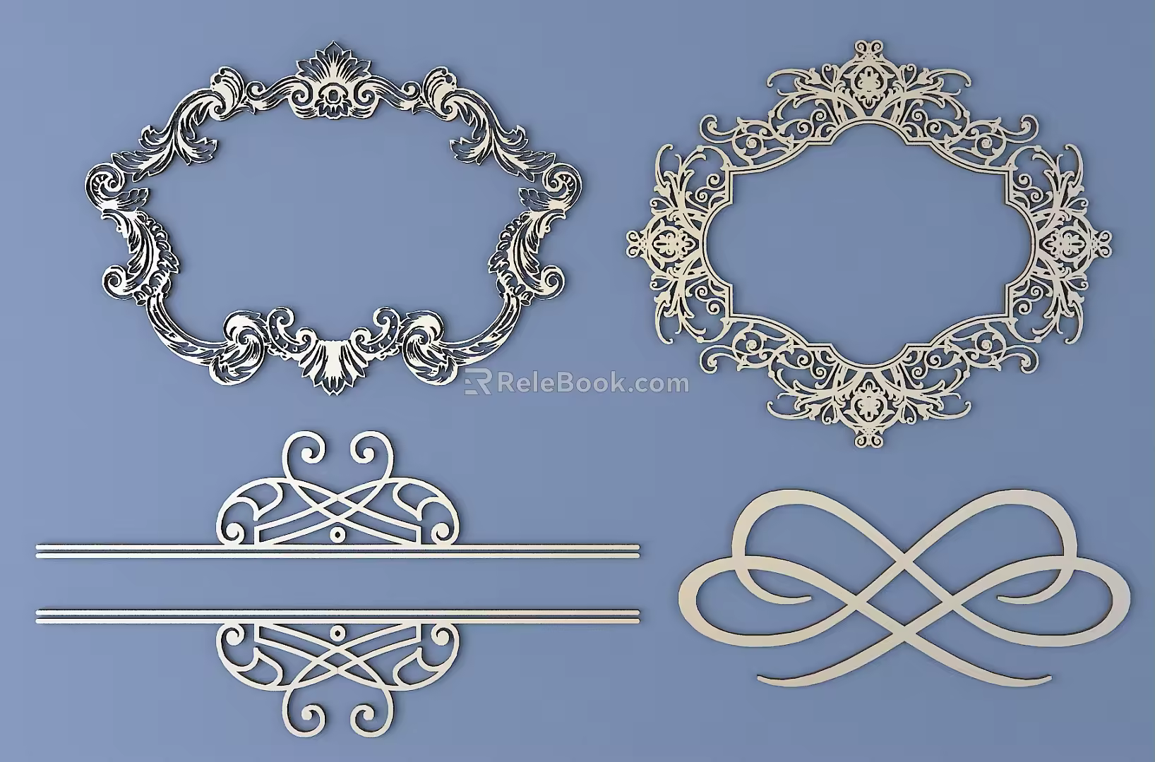 European-style Metal Carved European Pattern Hollow Carved Pattern 3d model