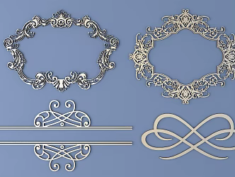 European-style Metal Carved European Pattern Hollow Carved Pattern 3d model