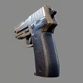 Modern Nikon 722 Handgun In Silver Black With Textured Grip And Metallic Finish