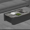 Minimalist Modern Marble Top Coffee Table With Dark Rounded Frame For Stylish Living Room Decor