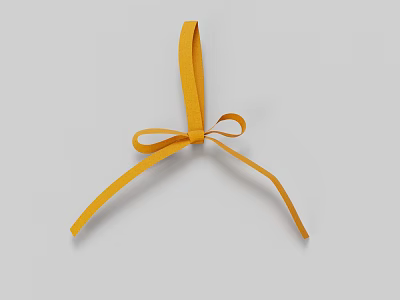 Bright Yellow Ribbon Bow Decorative Accessory For Gift Wrapping And Crafts 3d model