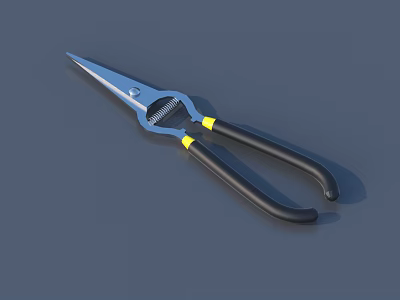 Durable Metal Pliers With Black Handle And Yellow Accents For Hardware Work 3d model
