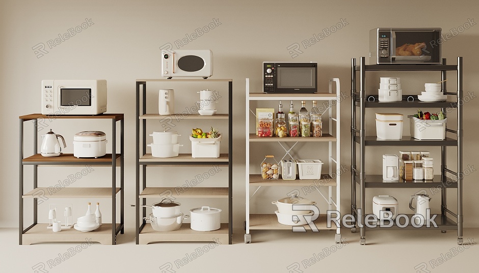 Modern Kitchen Storage Rack Kitchen Appliances Kitchen Supplies seasonings Bottle Oven Microwave Oven model