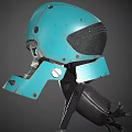 Two Blue Helmeted Mechanical Creatures With Skull Faces Black Parts And Metal Legs