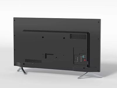 Modern Television Rear View With Metal Stand And Functional Back Panel Design 3d model