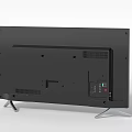 Modern Television Rear View With Metal Stand And Functional Back Panel Design 3d model