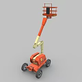 Red Wheeled Mobile Aerial Work Platform Industrial Equipment Featuring Telescopic Boom And Working Platform