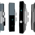 Modern Sleek Door Handles In Black And Blue With Metal Finish And Stylish Design
