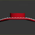 Stylish Red Mexican Sombrero With White Decorative Trim And Classic Design