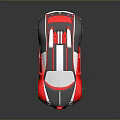 Red and Gray Sleek Sports Car with Aerodynamic Exterior and Glossy Finish
