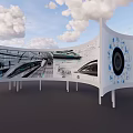 Modern billboard science and technology display frame display board display wall special-shaped display board 3d model