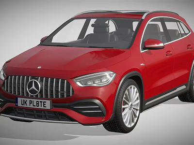 Red Mercedes Benz AMG SUV With Sporty Front Grille And LED Headlights 3d model