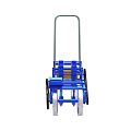 Blue Agricultural Seeder Machine With Wheels And Metal Frame Components 3d model