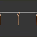 Modern Long Rectangular Structure With Metal Frame Zebra Stripe Top And Orange Legs