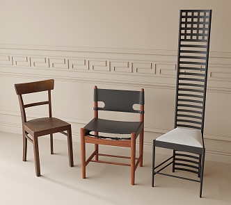 Modern Dining Chair Single Chair Leisure Chair 3d model