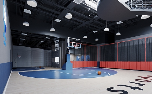 Indoor basketball court Modern basketball court 3d model