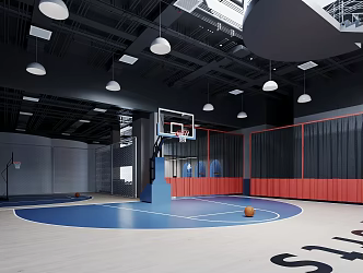 Indoor basketball court Modern basketball court 3d model