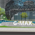 Modern Urban Landscape Design With High Rise Buildings Greenery And Water Features