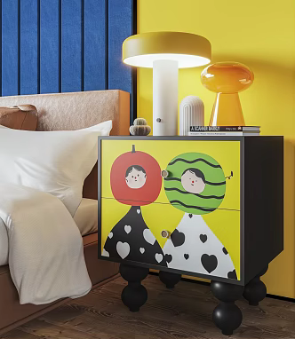 French Middle Ages Bedside Cabinet Children's Bedside Cabinet Cartoon Bedside Cabinet Square Bedside Cabinet Italian Style Bedside Cabinet 3d model