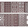 New Chinese Style Flower Lattice Window Carved Hollow Carved Window Corner Carved Gypsum Line Carved Window Pattern Carved 3d model