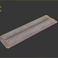 Silver Colored Metal Elongated Structure With Double Tubes And Base Plate