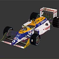 McLaren Honda Formula 1 Race Car With Blue White Yellow Livery And Sponsor Logos