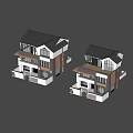 Modern Detached Villa Exterior Design With Black Roof Large Windows And Balcony