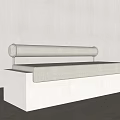 Modern Light Colored Sofa With Upholstered Fabric And Sleek Design Structure 3d model