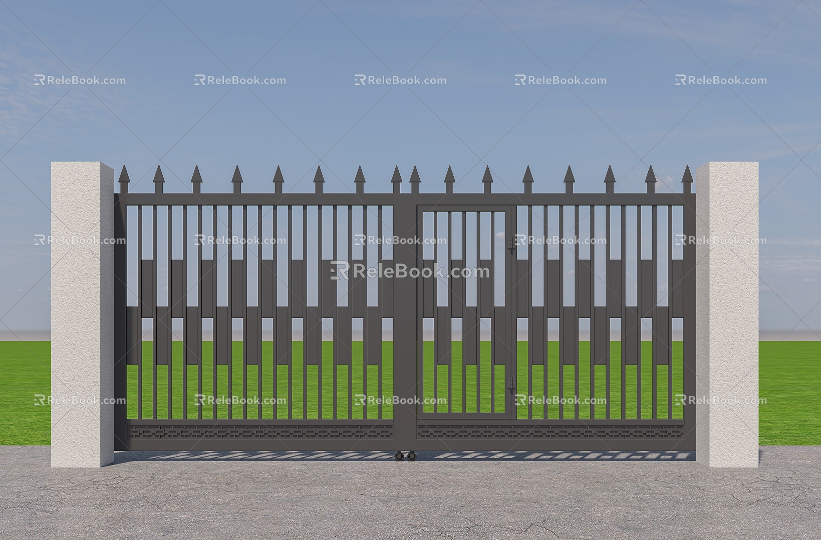 wrought iron gate modern wrought iron gate gate wheel 3d model