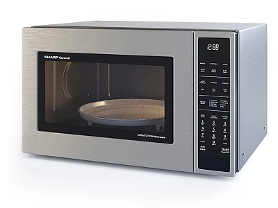 Stainless Steel Microwave Oven With Digital Control Panel And Turntable For Kitchen 3d model