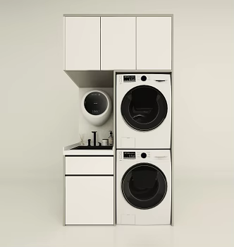 Washing Machine Balcony Cabinet 3d model