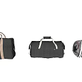 Canvas Bags Dark Charcoal Light Colored With Handles Roll Up Design And Star Patterns