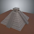 Ancient Step Pyramid Structure With Stone Stairs And Top Temple Design 3d model