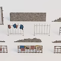 Different Types Of Outdoor Fence Clothesline Stone Wall Steps Components