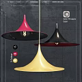 Gubi Semini Pendant Light with Three Colors for Modern Interior Design