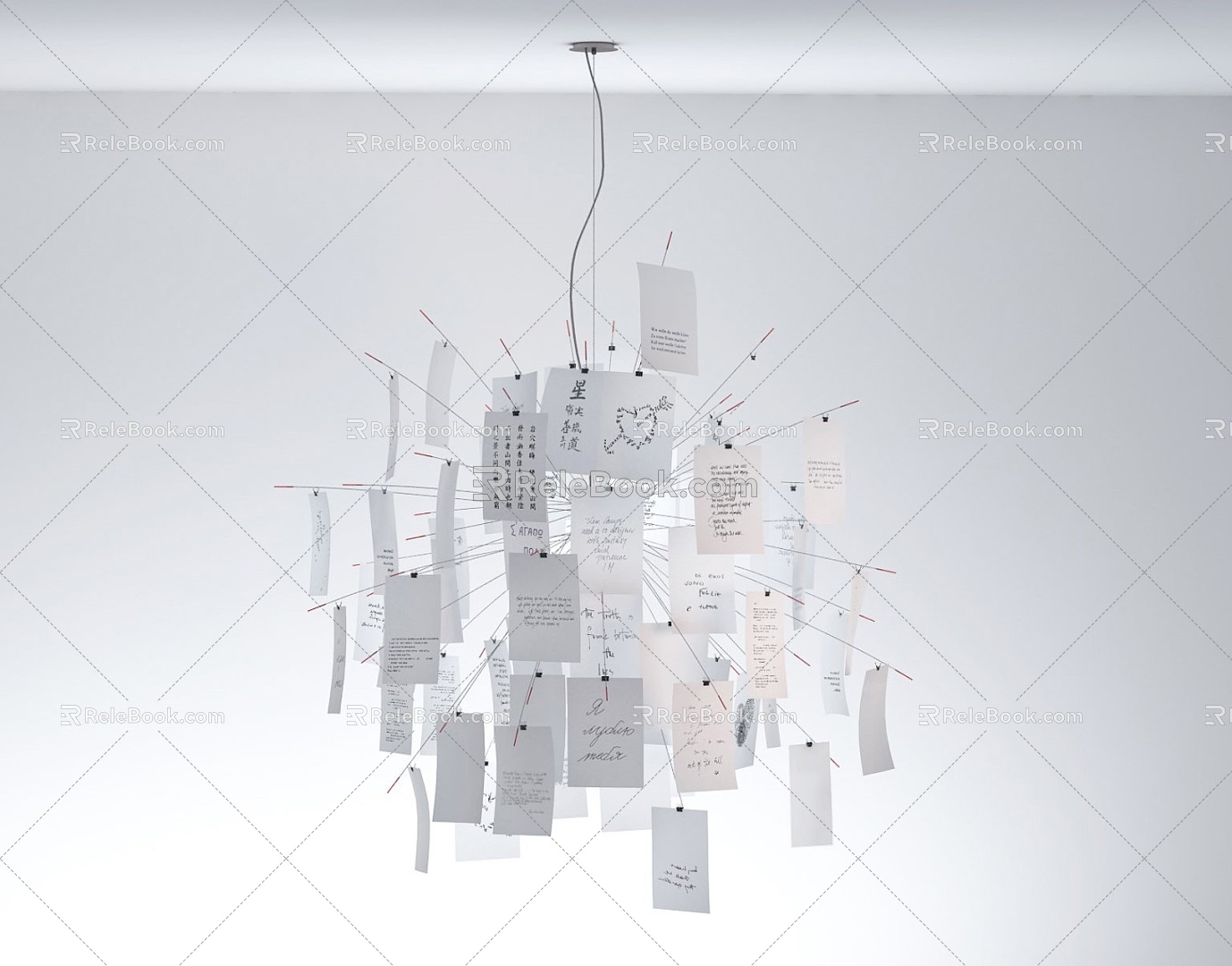 Modern chandelier art lamp 3d model