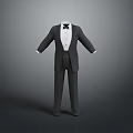 Formal Tuxedo Suit with White Shirt Bow Tie and Classic Design