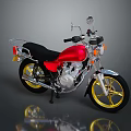 Stylish Red Motorcycle With Black Seat Yellow Wheels And Silver Parts
