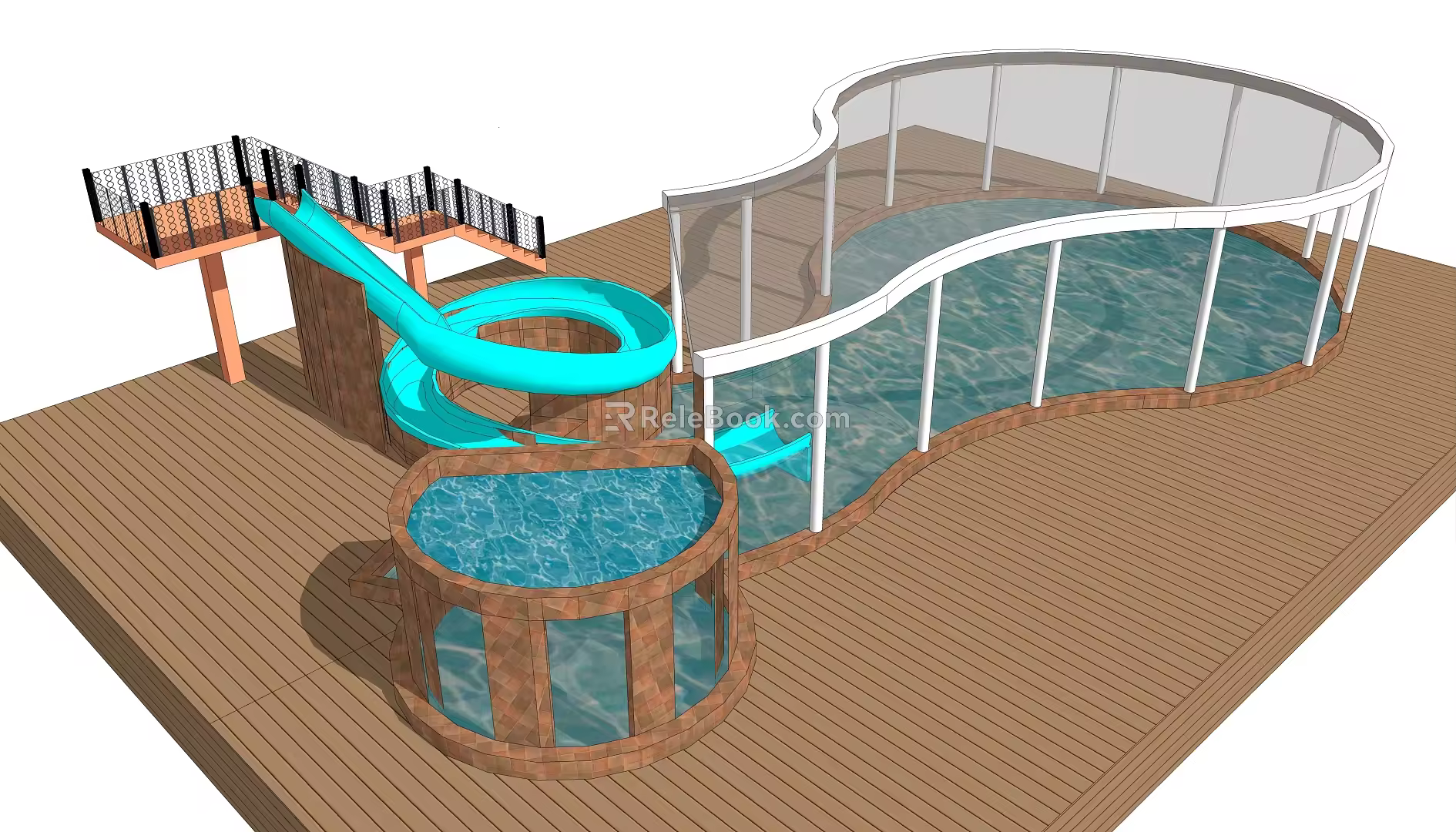 Modern amusement equipment children'slide 3d model