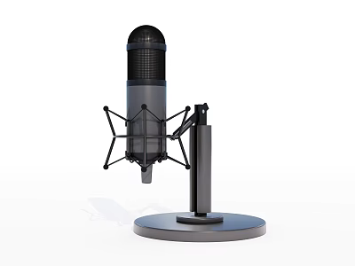 High Quality Black Headphones Speakers with Metal Stand and Circular Base Design 3d model