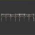 Vintage Wooden Bench With Weathered White Paint And Long Wooden Frame Structure