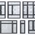 Various Modern Window Designs With Different Frame Styles And Glass Panels 3d model