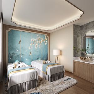 New Chinese Style SPA Beauty Room 3d model