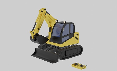 Cartoon toy excavator remote control excavator 3d model