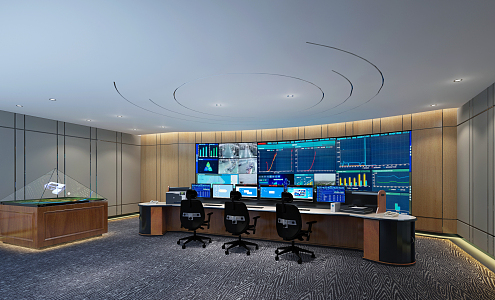 modern monitoring room 3d model