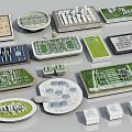 Detailed Architectural Scale Models With Various Shapes Green Areas And White Buildings